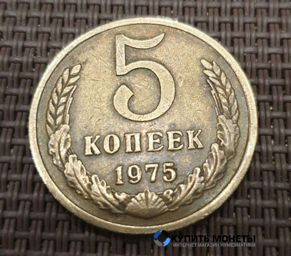 Монета 5 копеек 1975 год