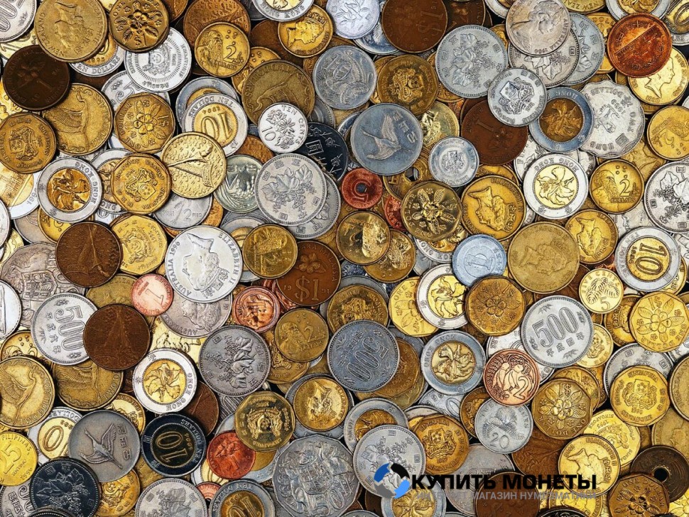 Монеты мира весом. По 1 кг. Состав примерно около 300 монет. Цена за 1 кг.