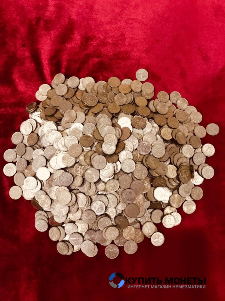 Монеты весом 5 копеек регулярного чекана с 1997 г. по 2014 год. Цена за 1 кг. 1
