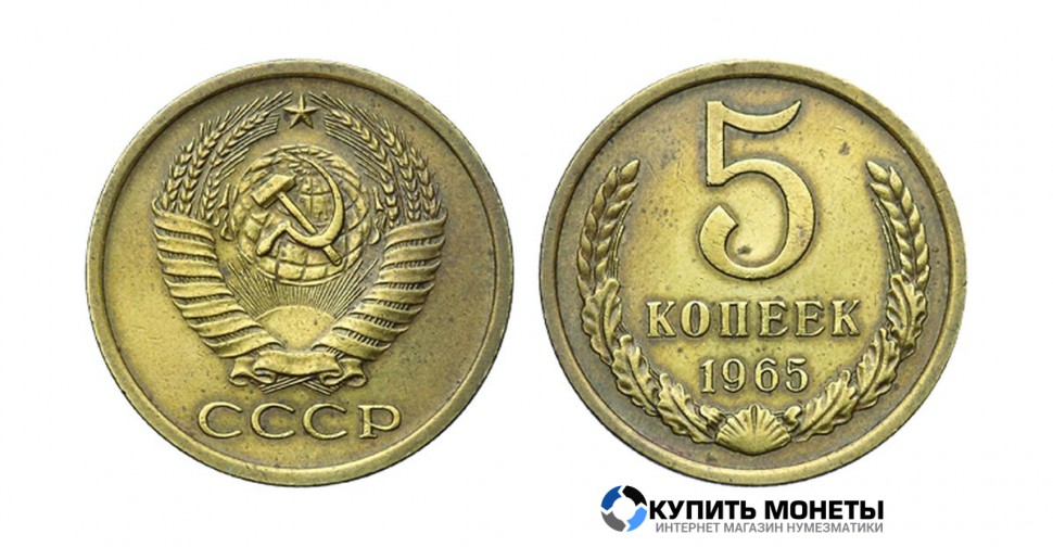 Монета 5 копеек 1965 год