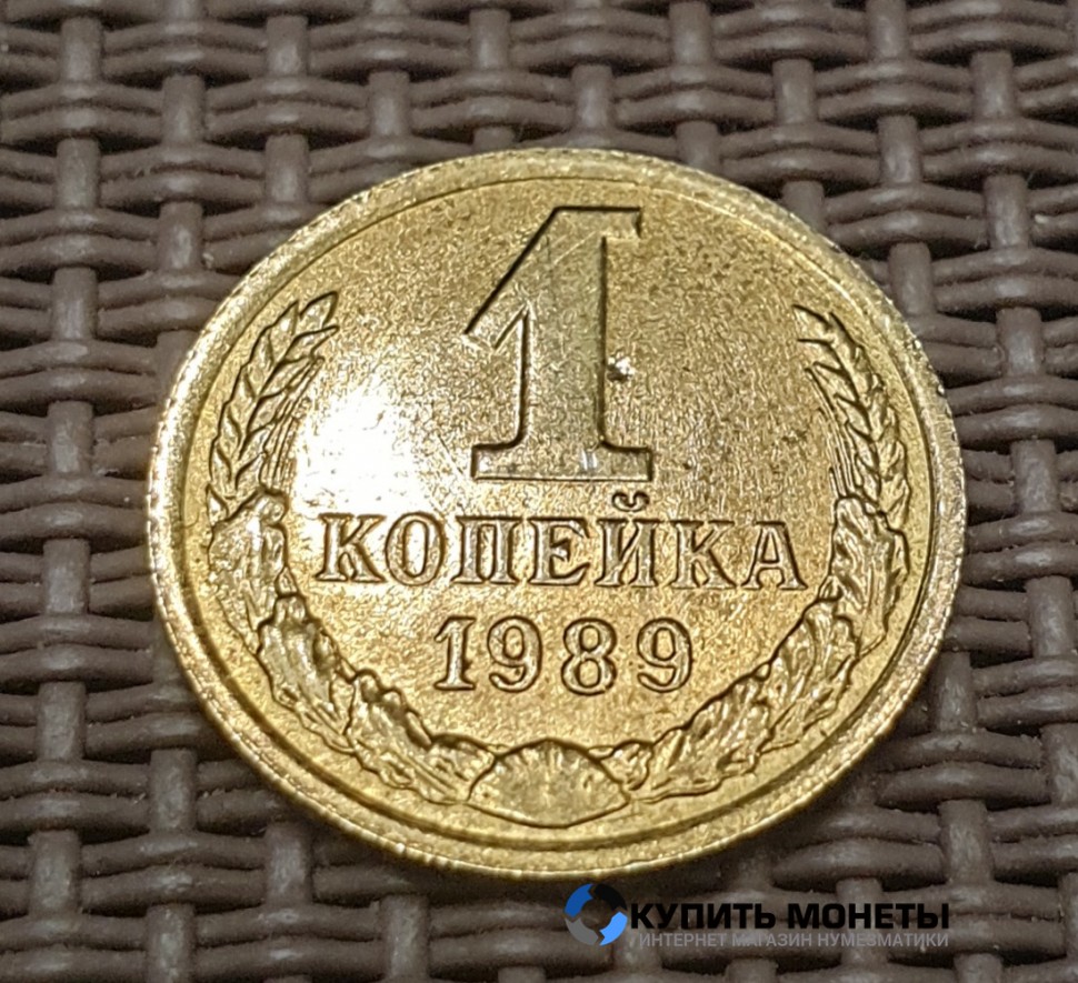 Монета 1 копейка 1989 год